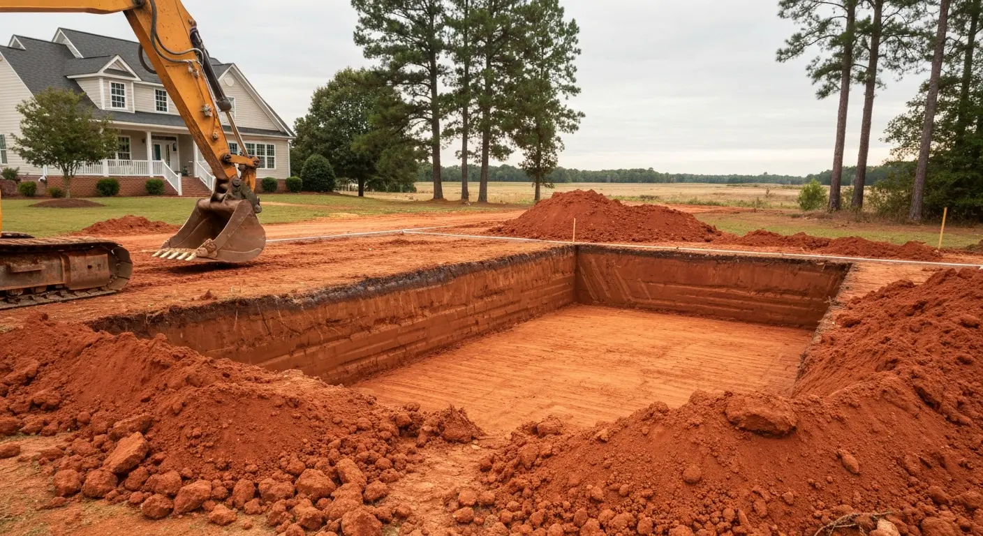 Septic system excavation
