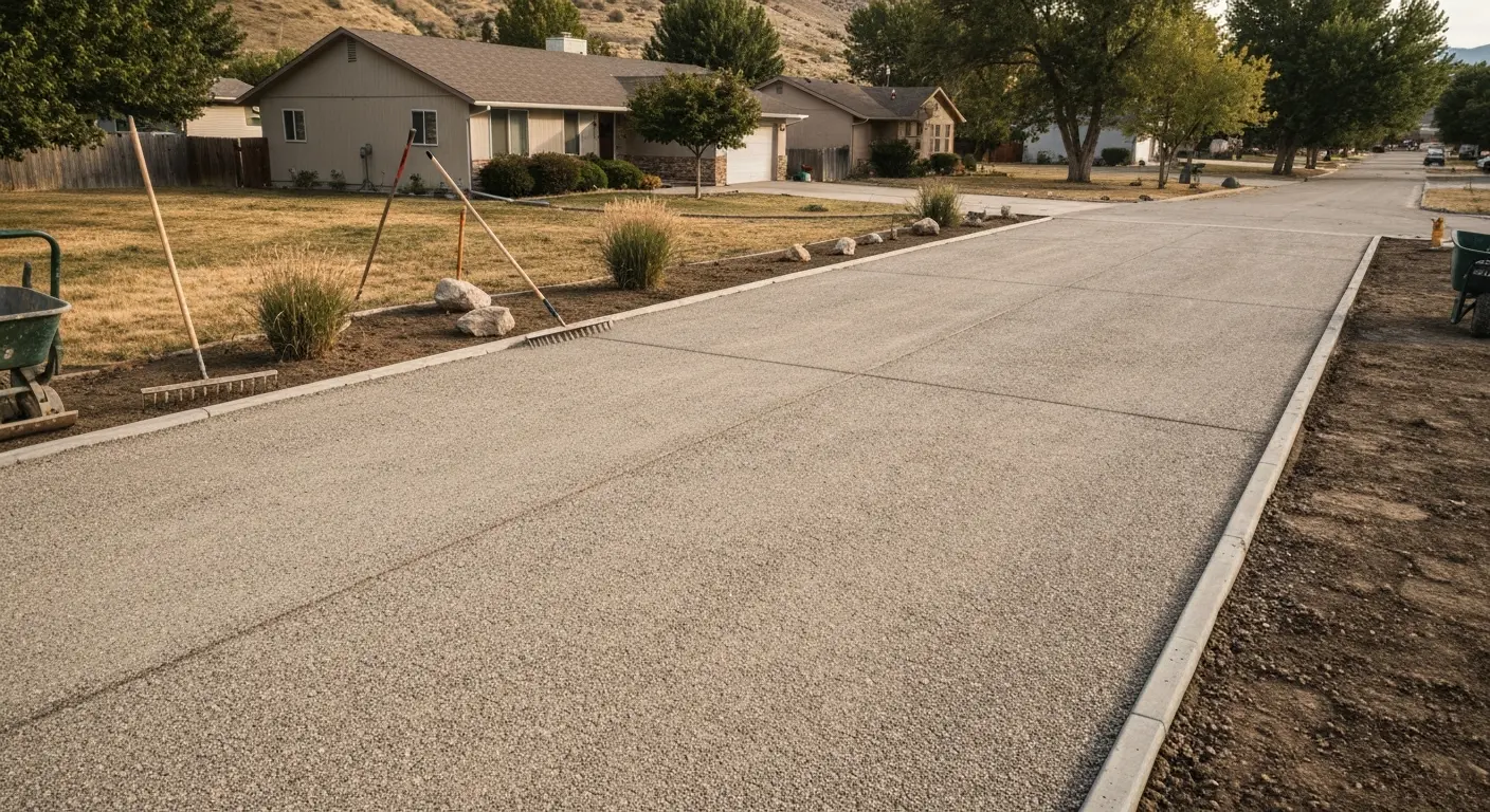 Residential gravel driveway