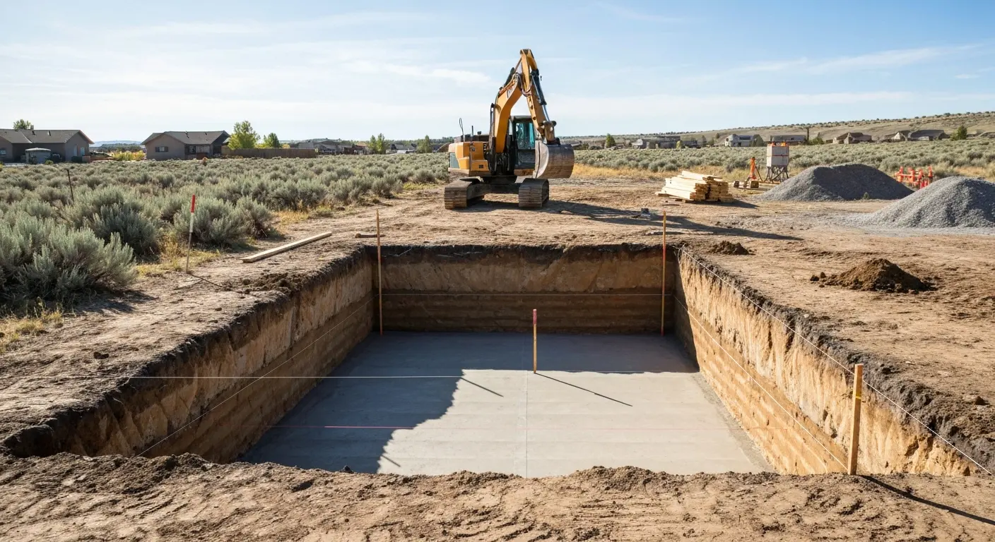Foundation excavation for Lander home