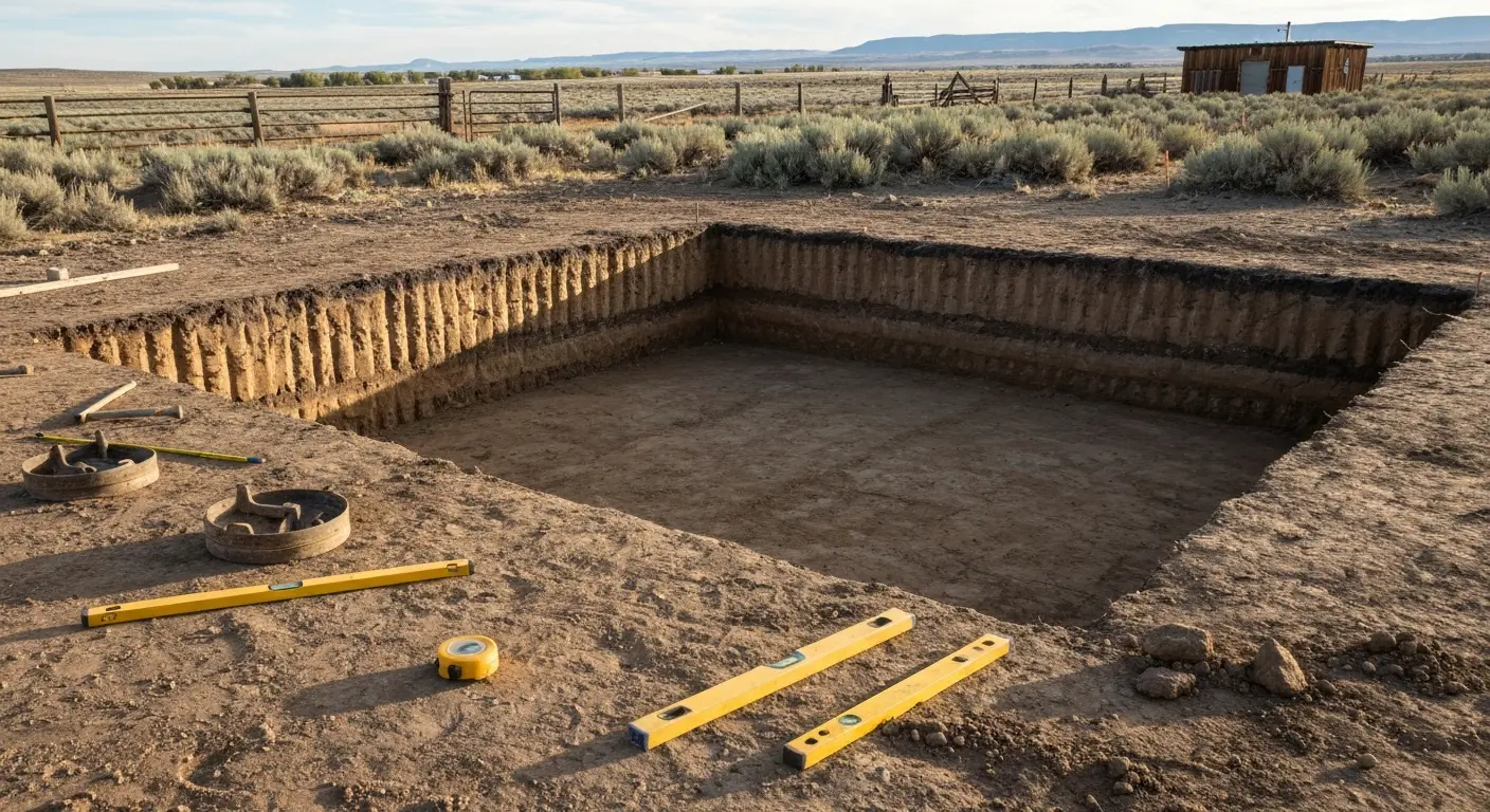 Foundation pad excavation