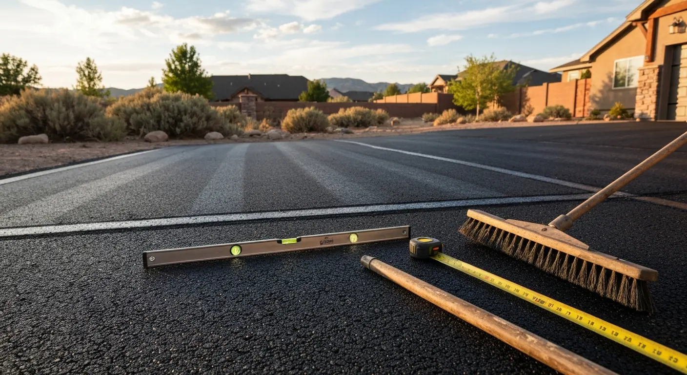 Asphalt driveway installation