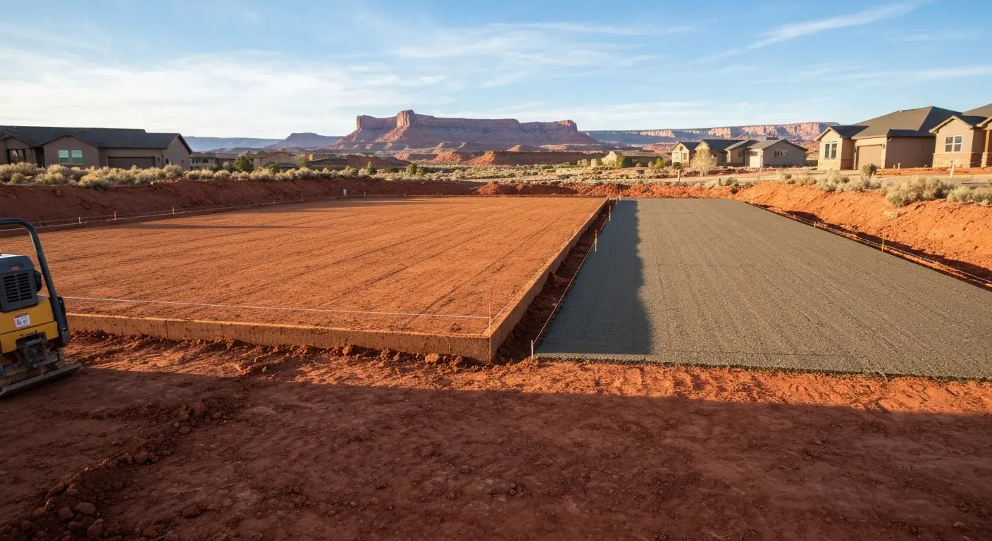 Driveway and building pad construction