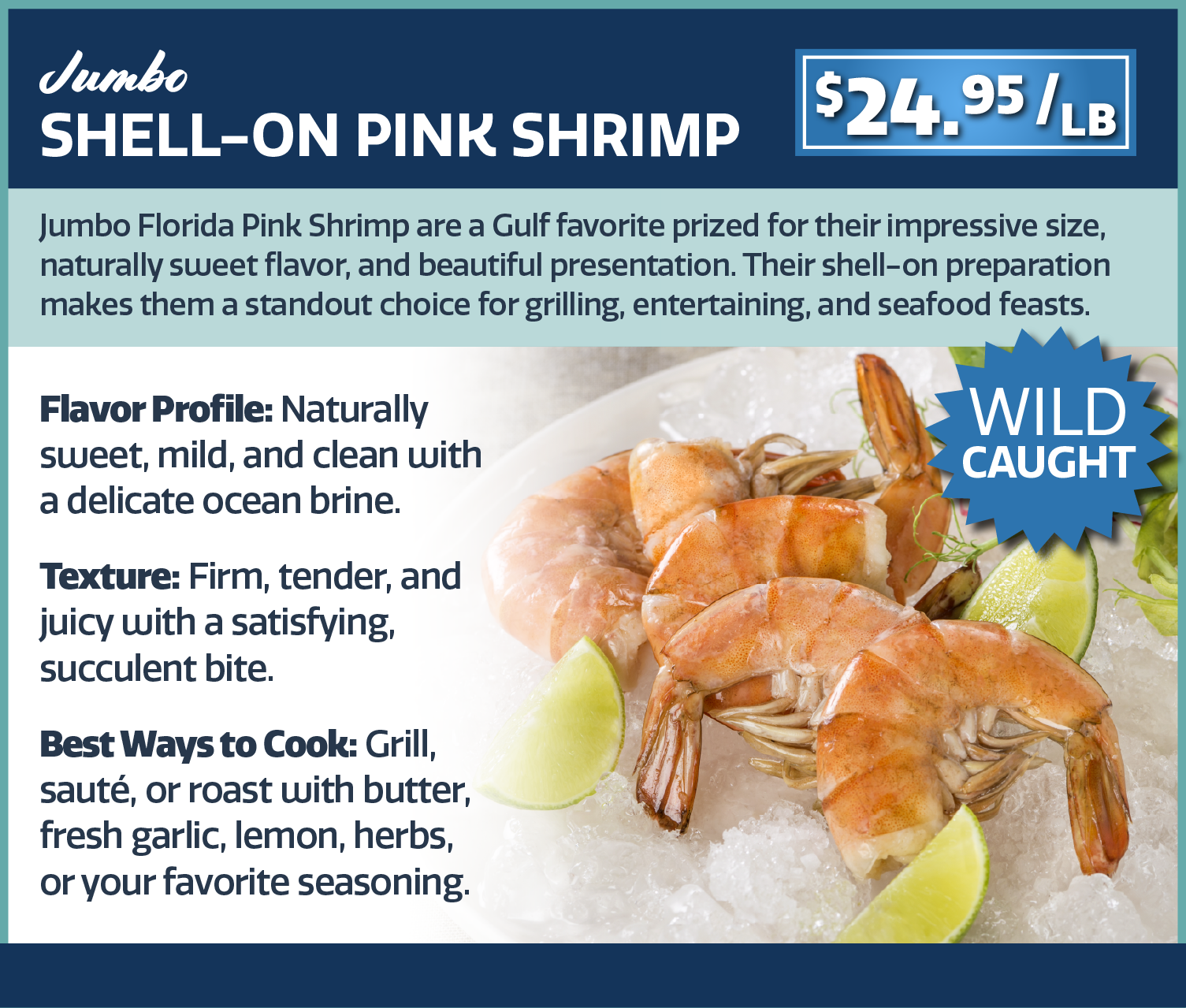 Shell-on pink shrimp