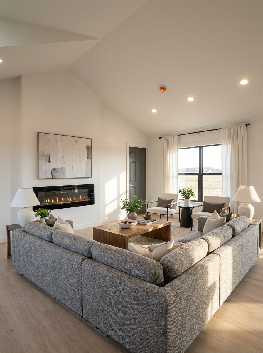Living room interior of a completed Saddlebrooke home