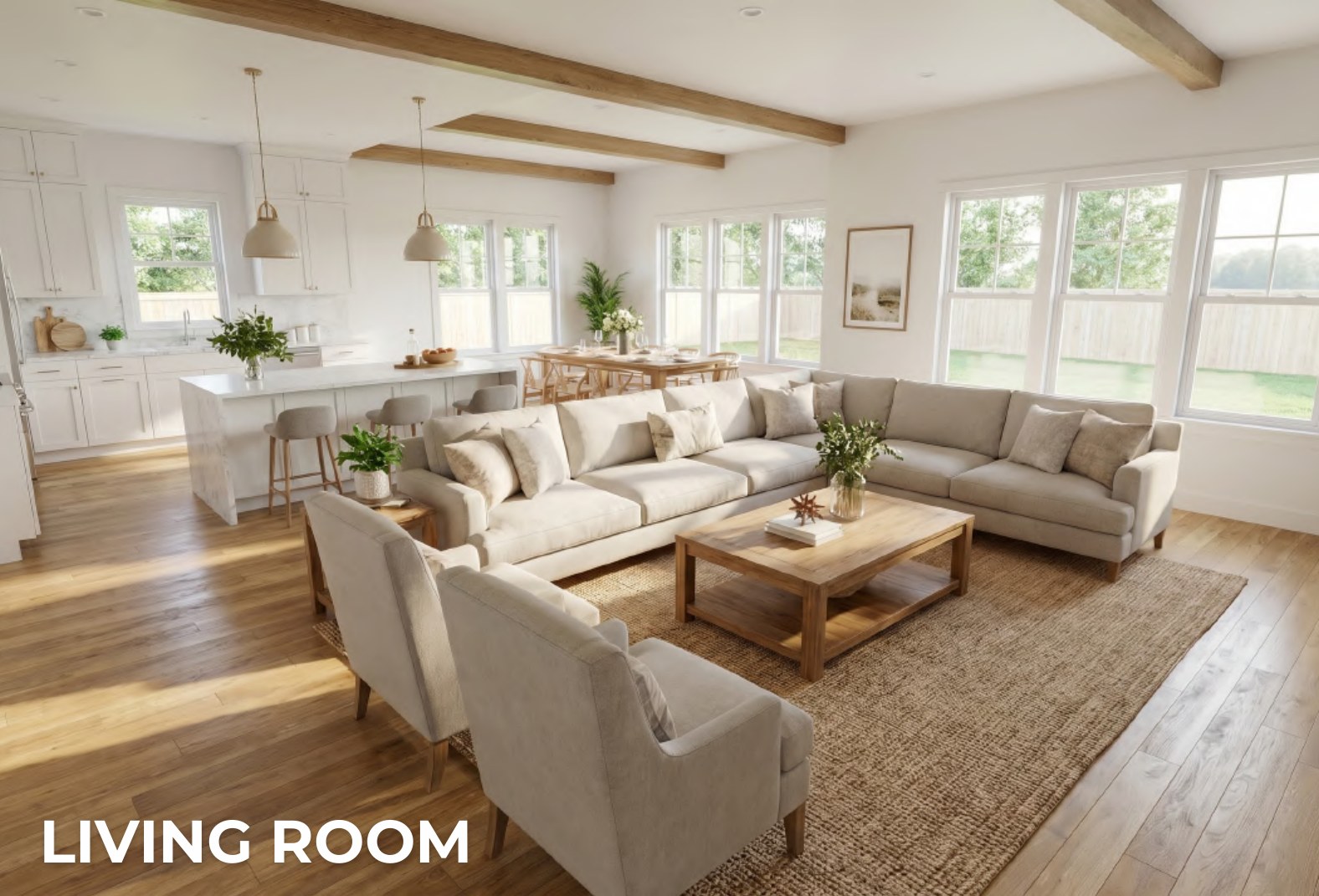 Living room interior of a completed Saddlebrooke home