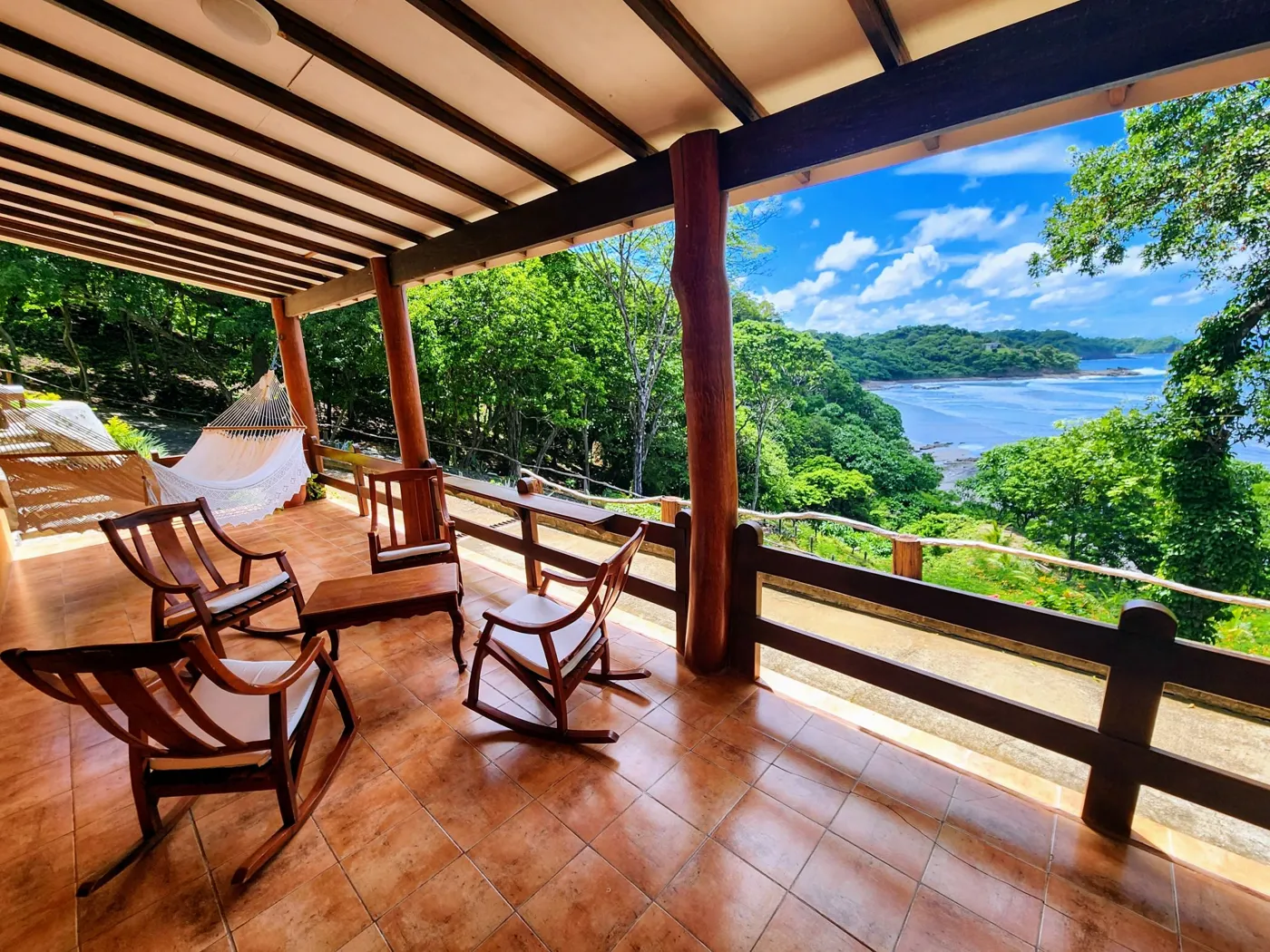 Rocking chairs over the bay, Villas Playa Maderas, Nicaragua
