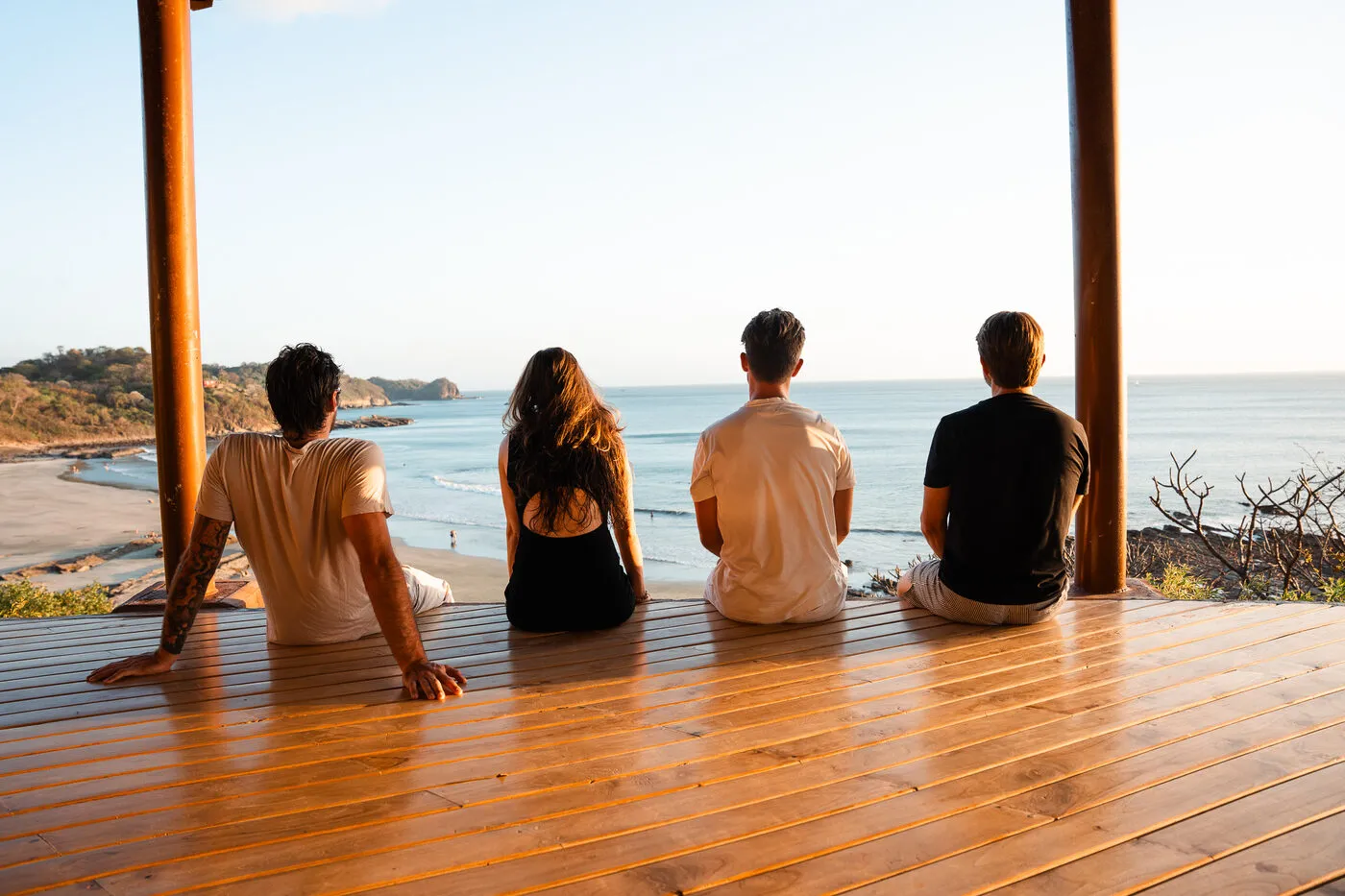Watching the waves from the deck