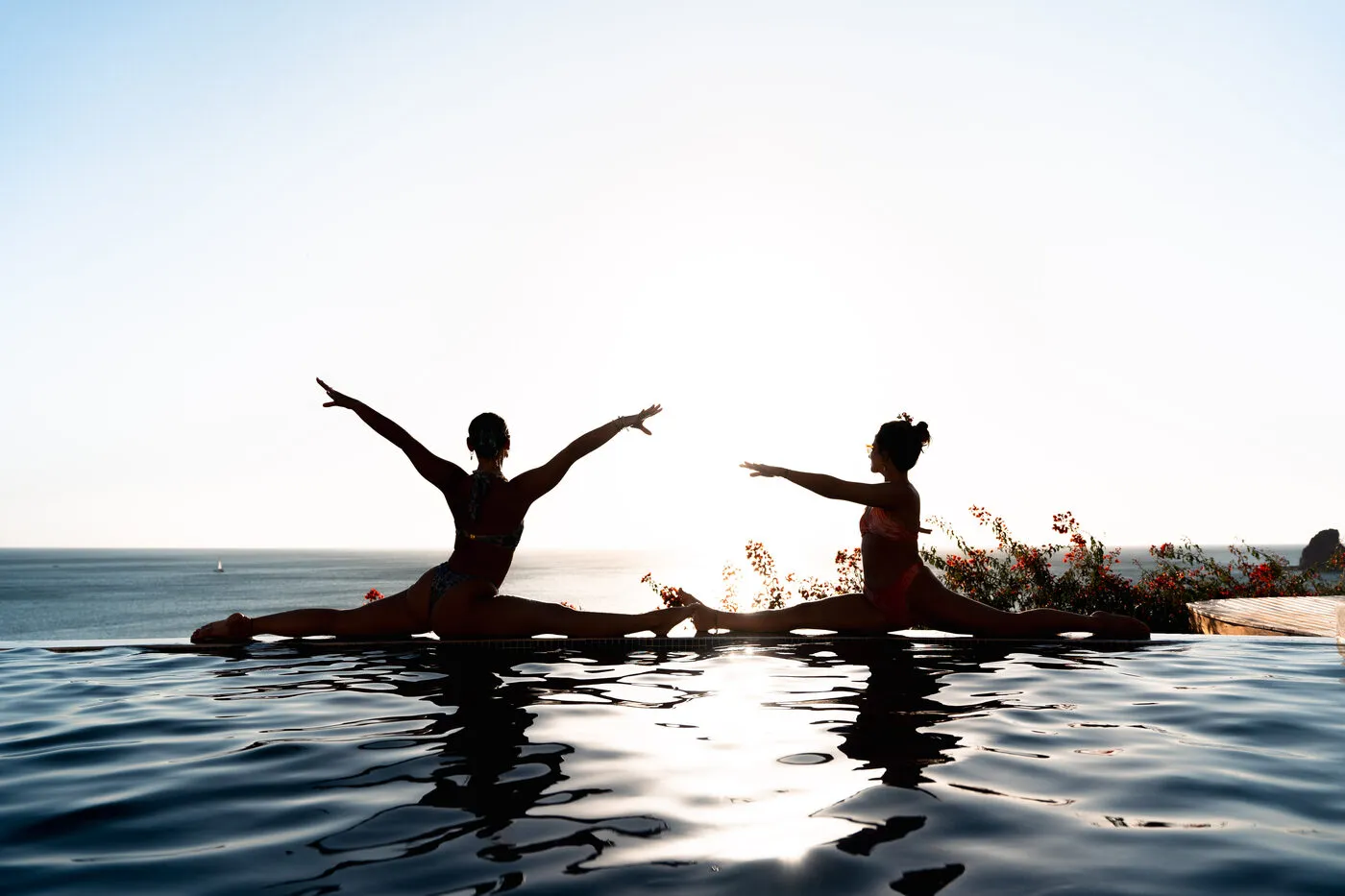 Infinity pool at sunset