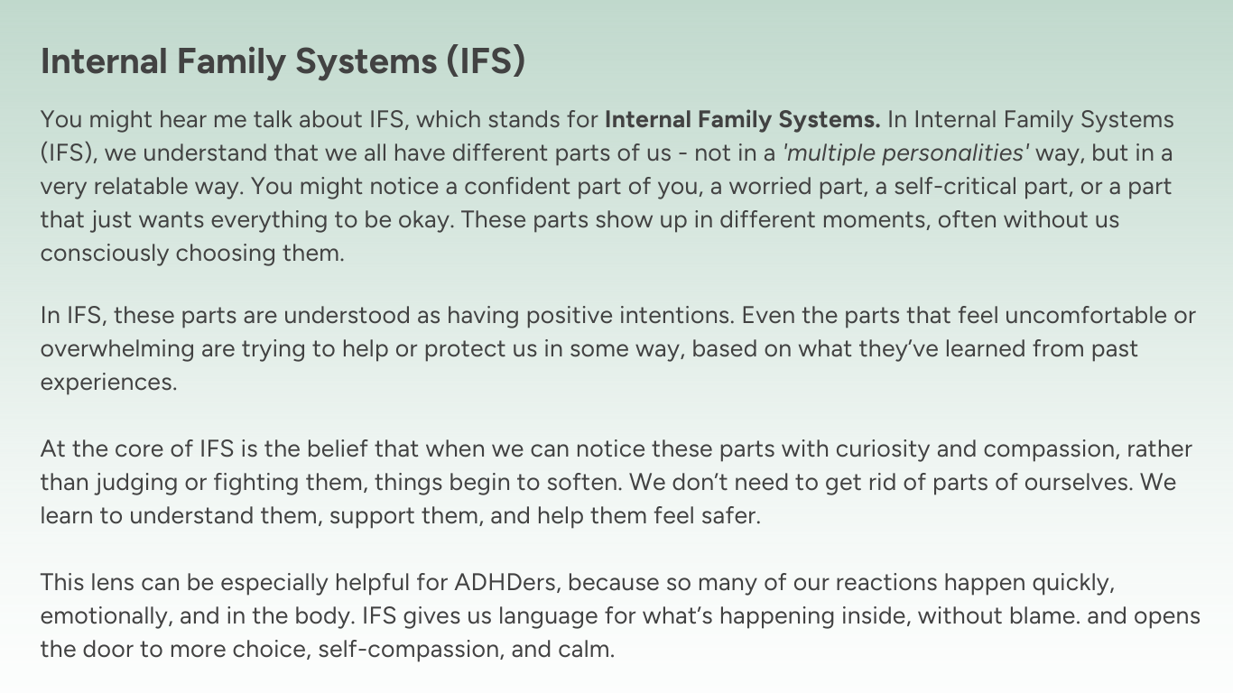 Internal Family Systems Internal Family Systems