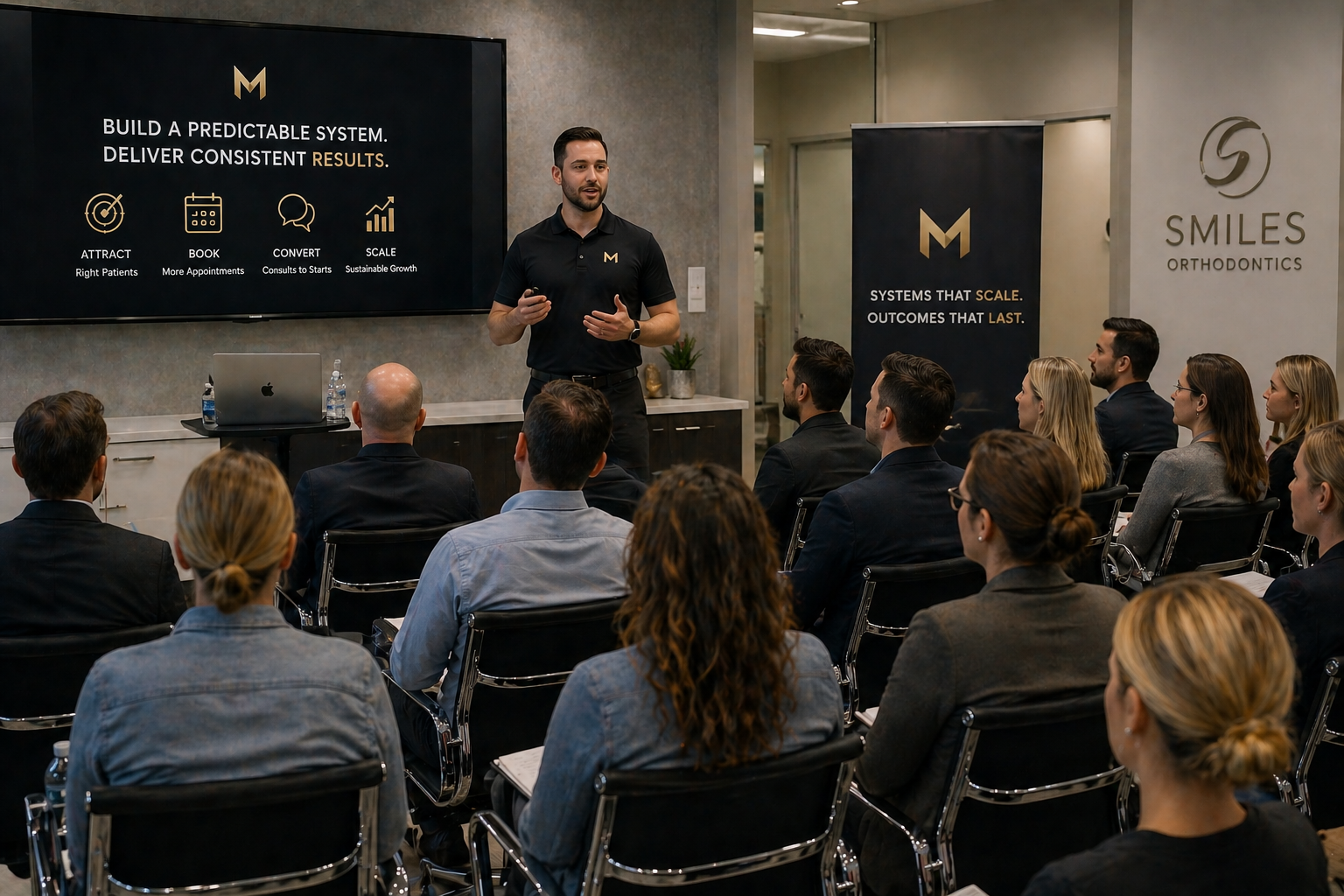 Professional workshop event with engaged audience