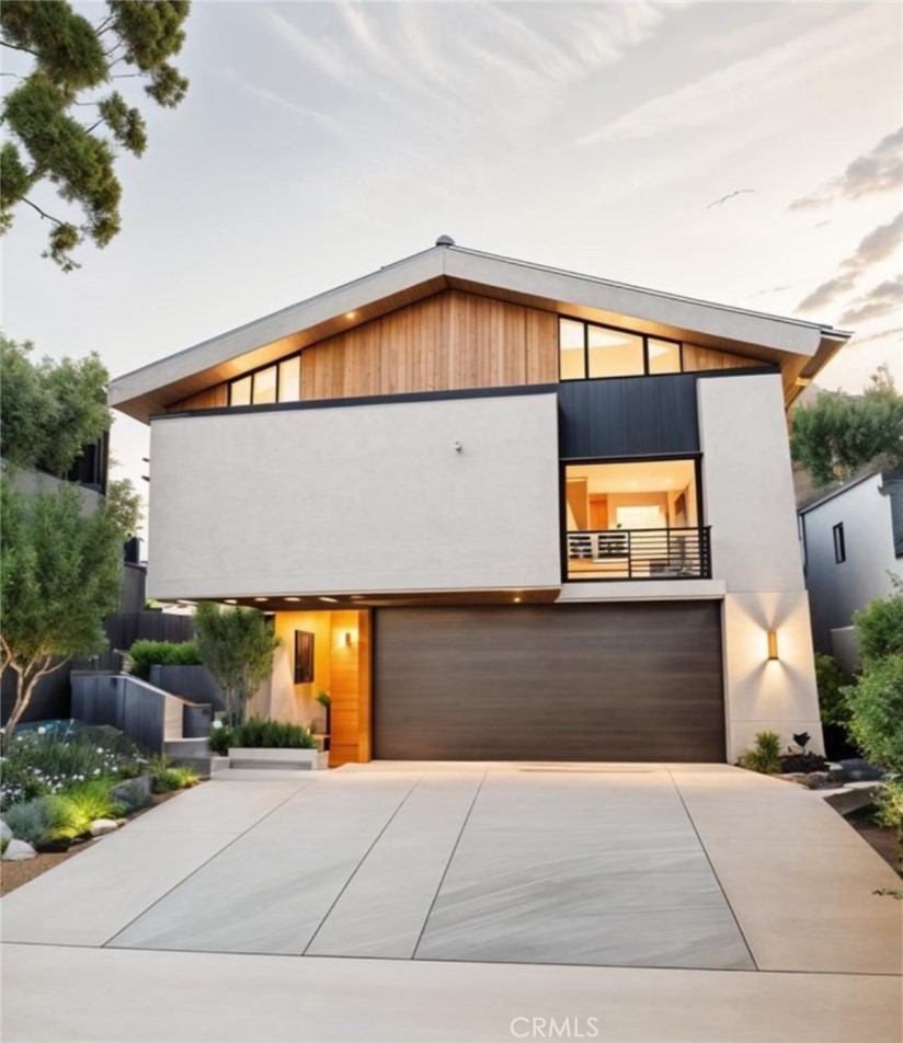 Modern two-story exterior and drive