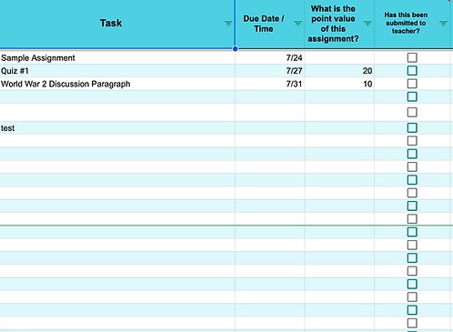 The Student Dashboard / Digital Planner