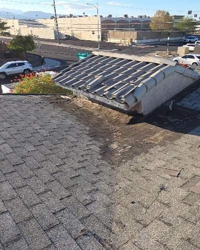 Damaged roof before