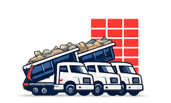 Multiple loads junk removal trucks