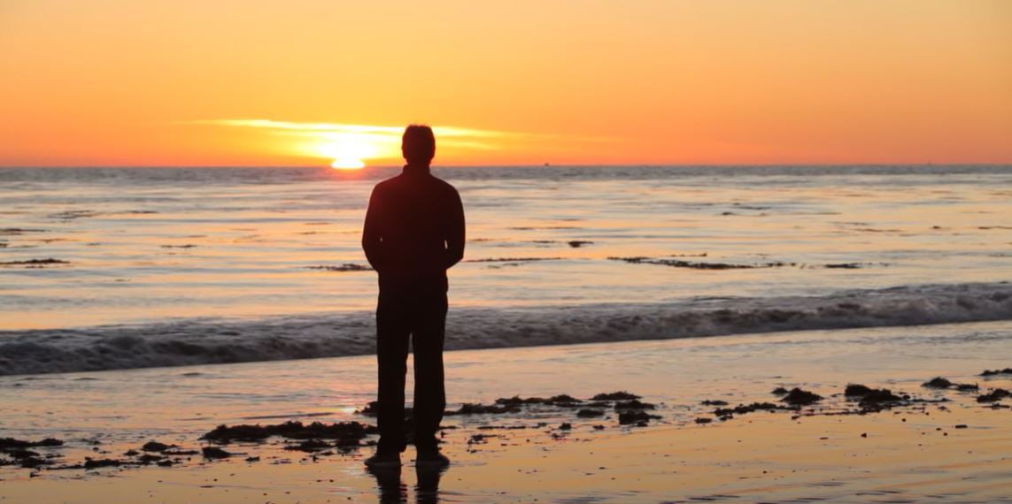 Harry Massey on the beach