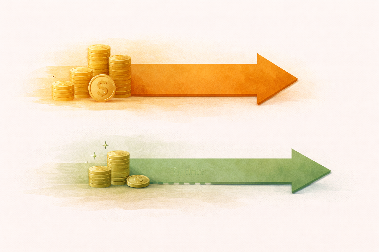 Illustration showing mandatory mortgage payments being converted to optional payments through a reverse mortgage — the core debt conversion concept