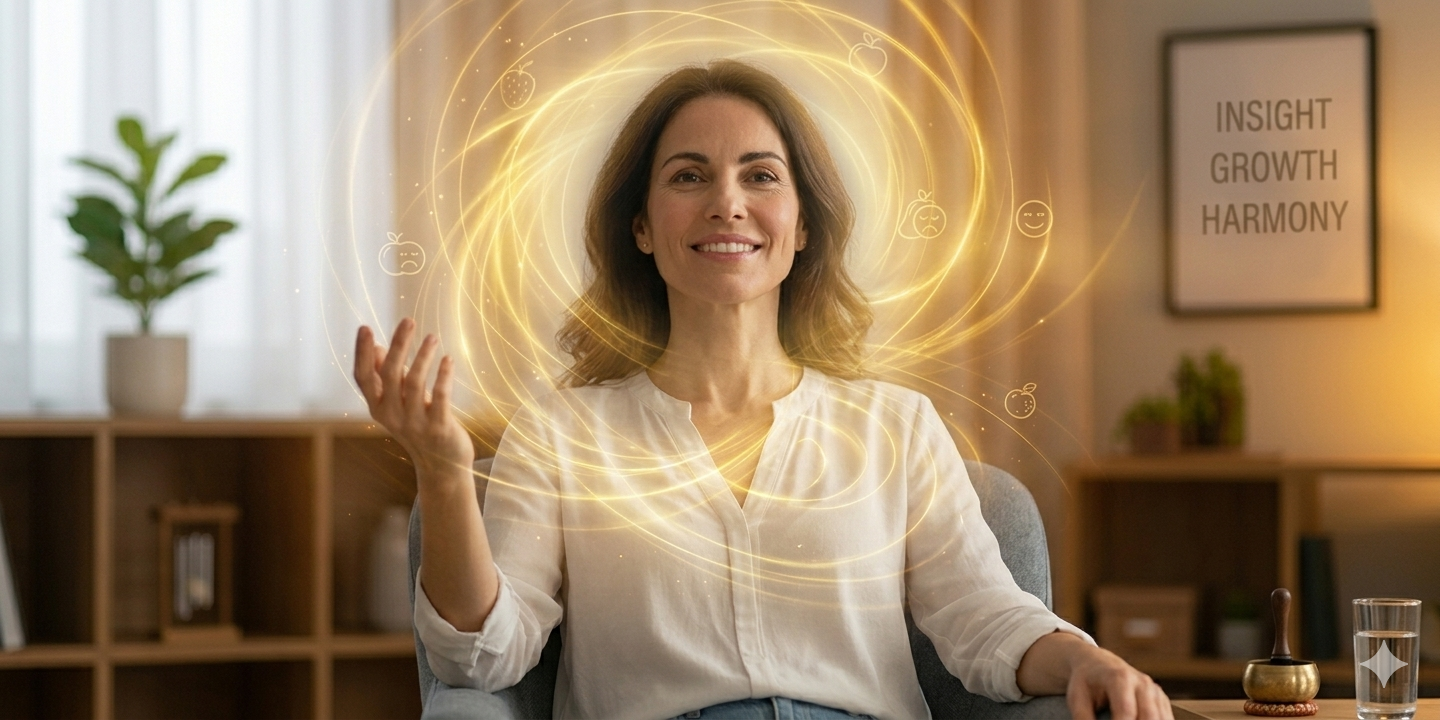 Hypnotherapist conducting a smoking cessation session in a therapy room Hypnotherapist conducting a smoking cessation session in a therapy room