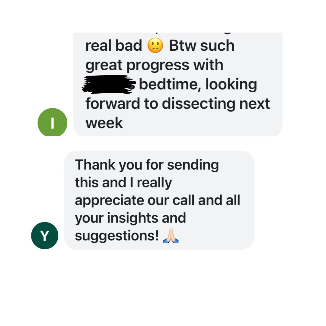 Parent feedback screenshot 4