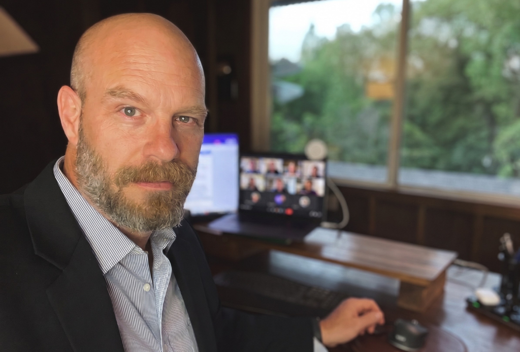 Mark Carlson at his desk