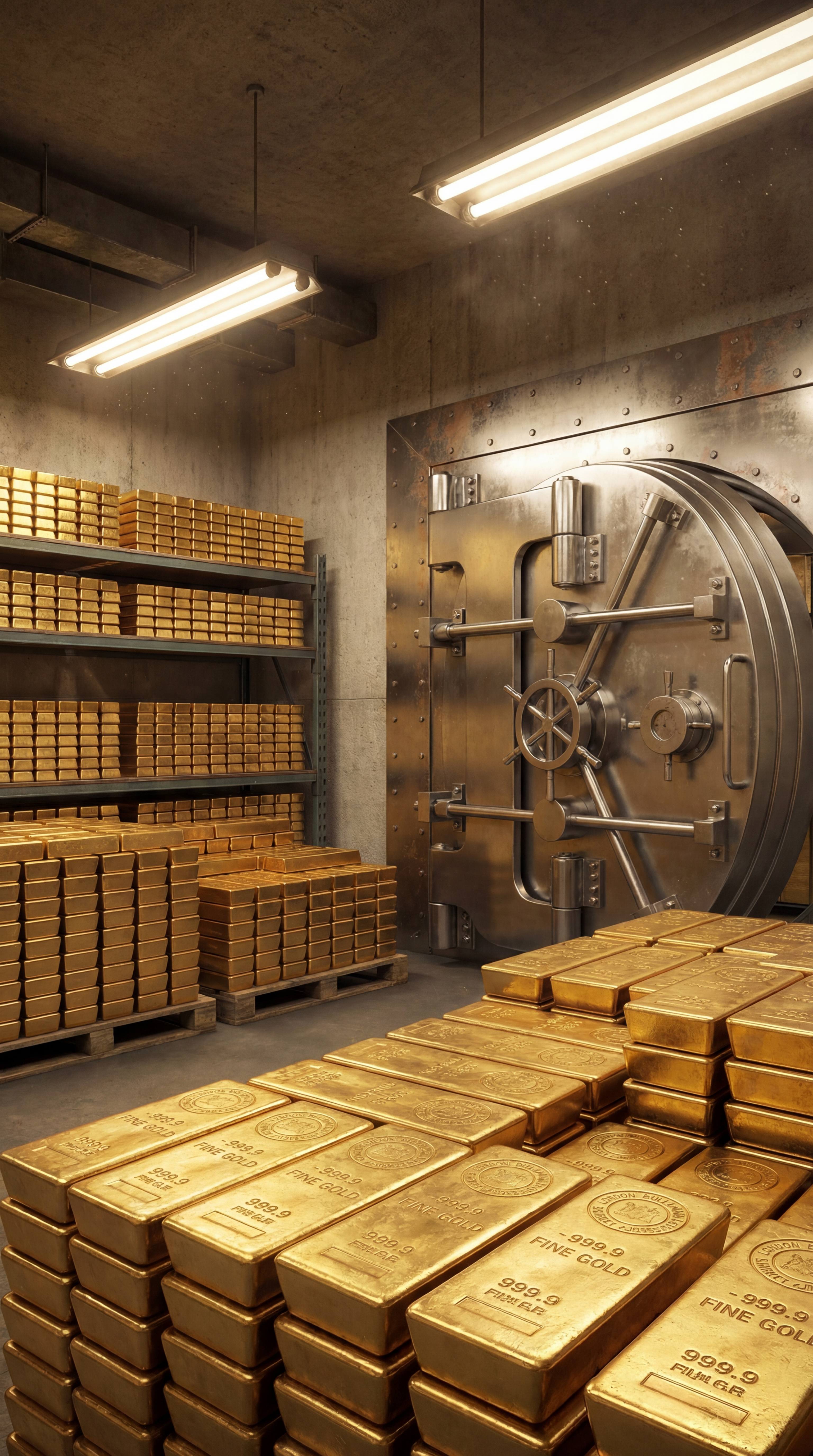 Lingotti d'oro in caveau