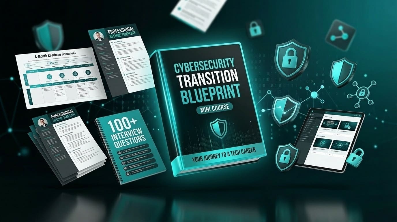 The Cybersecurity Transition Blueprint toolkit: roadmap, resume template, 100+ interview questions and mini course