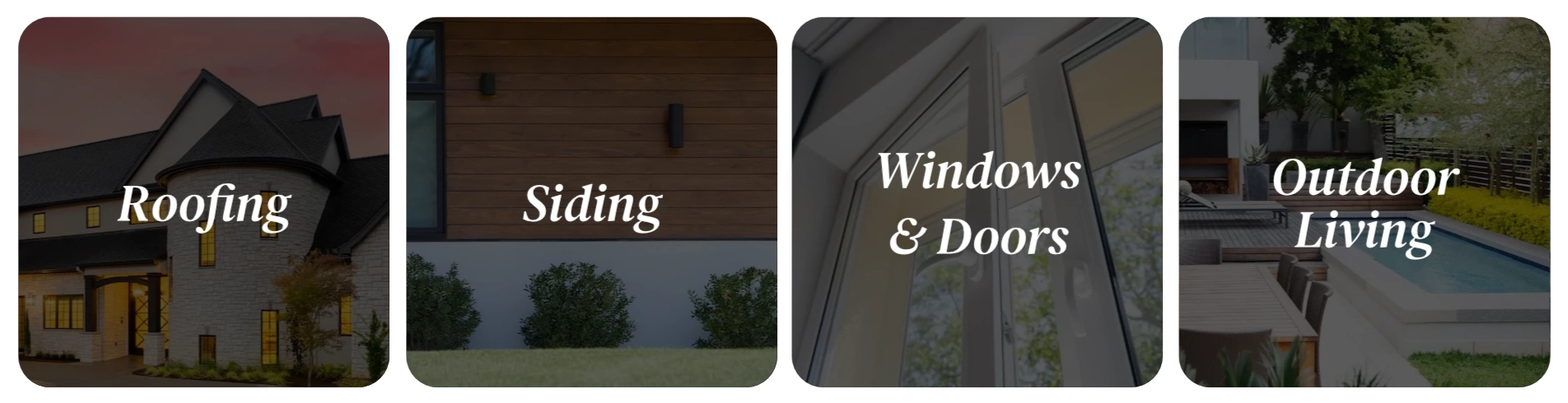 Roofing, Siding, Windows and Doors, Outdoor Living