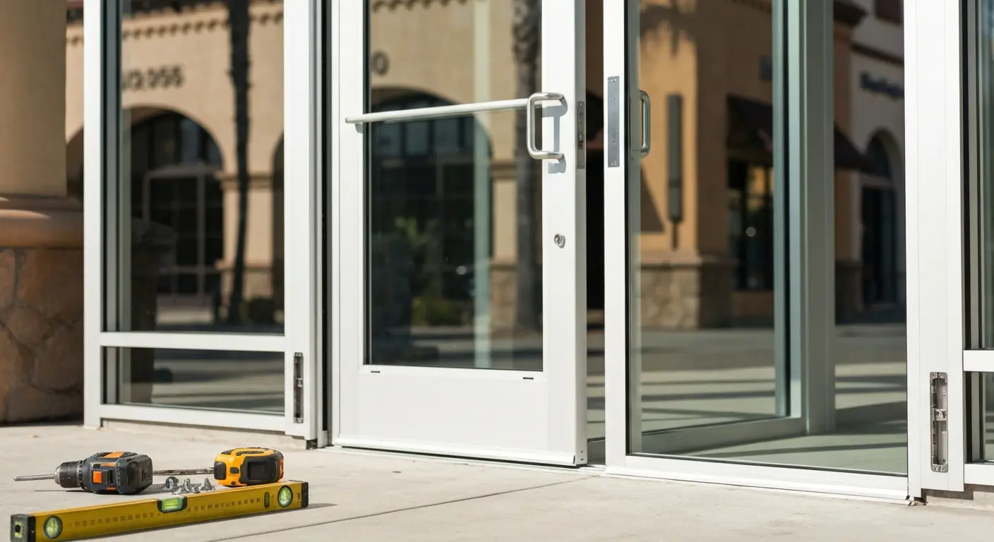Commercial door installation