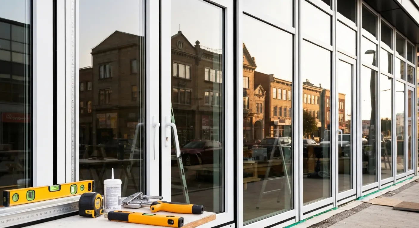Commercial window installation