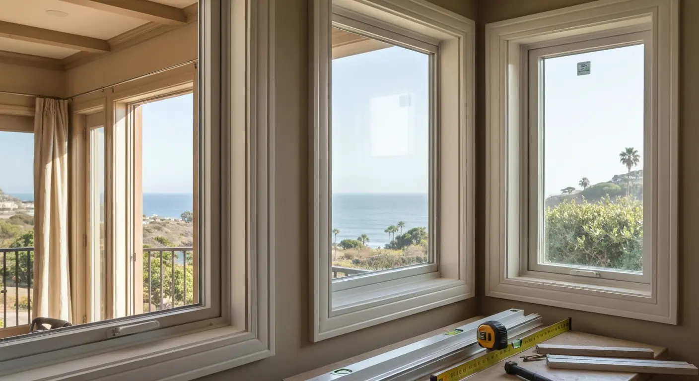 Window replacement in Dana Point coastal home