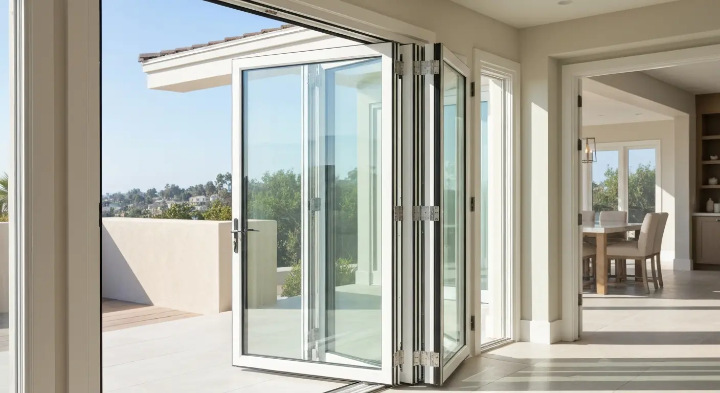 Bifold doors in open position