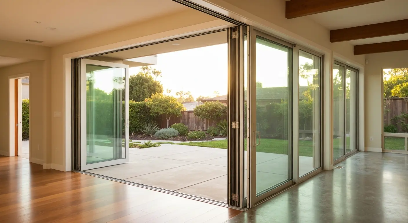 Multi-slide patio doors installed