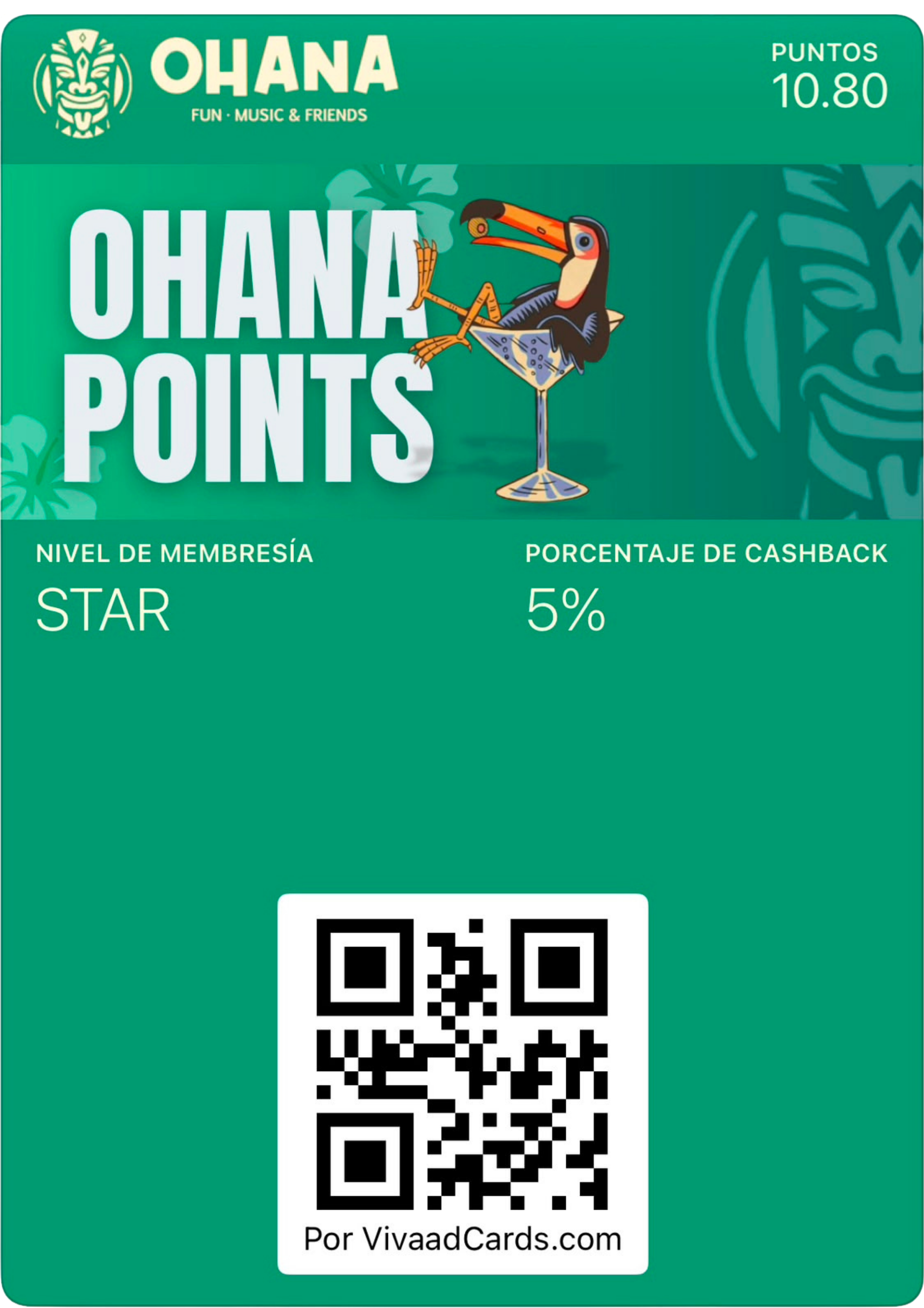 Tarjeta de puntos Ohana