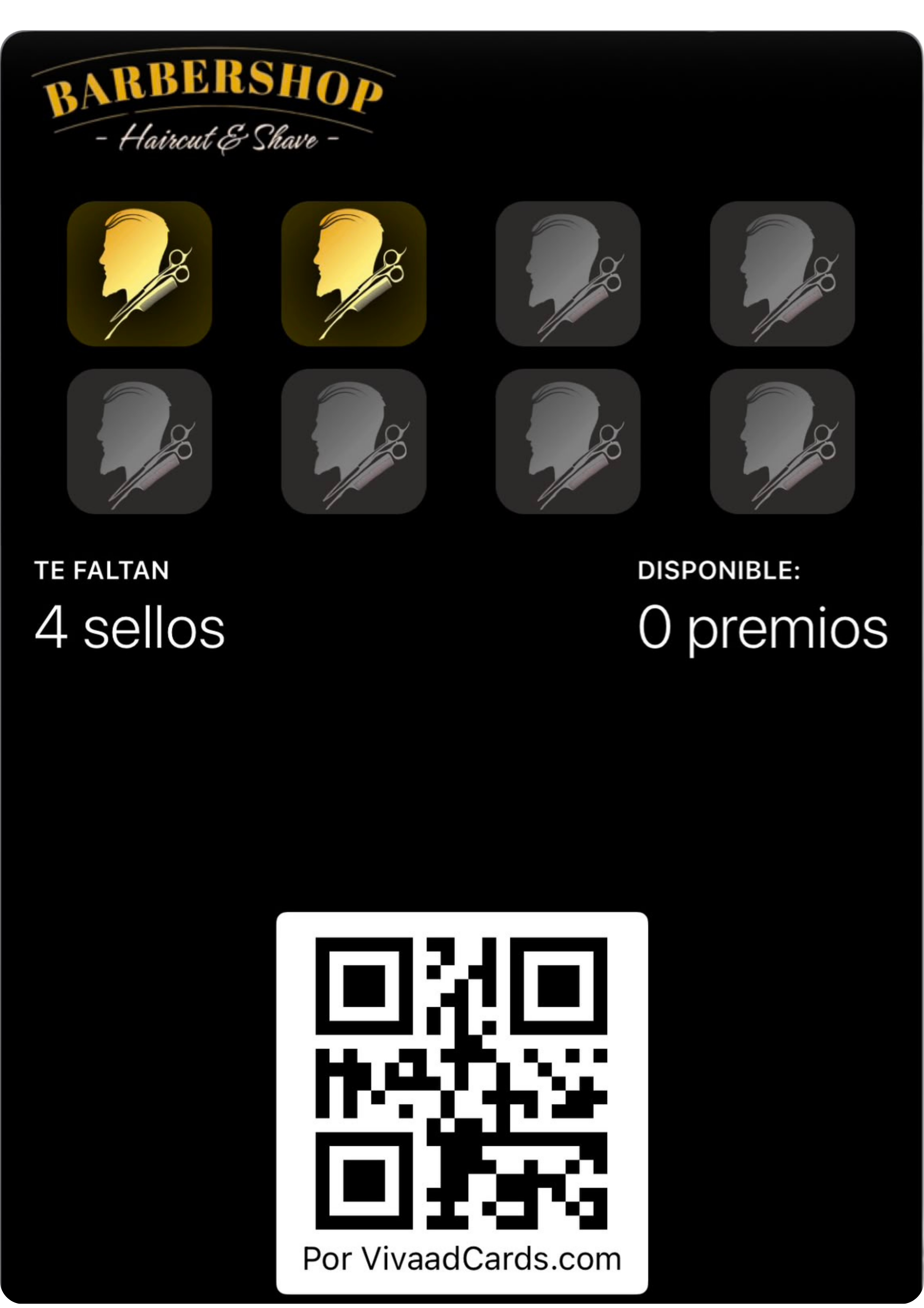 Tarjeta de sellos Barbería