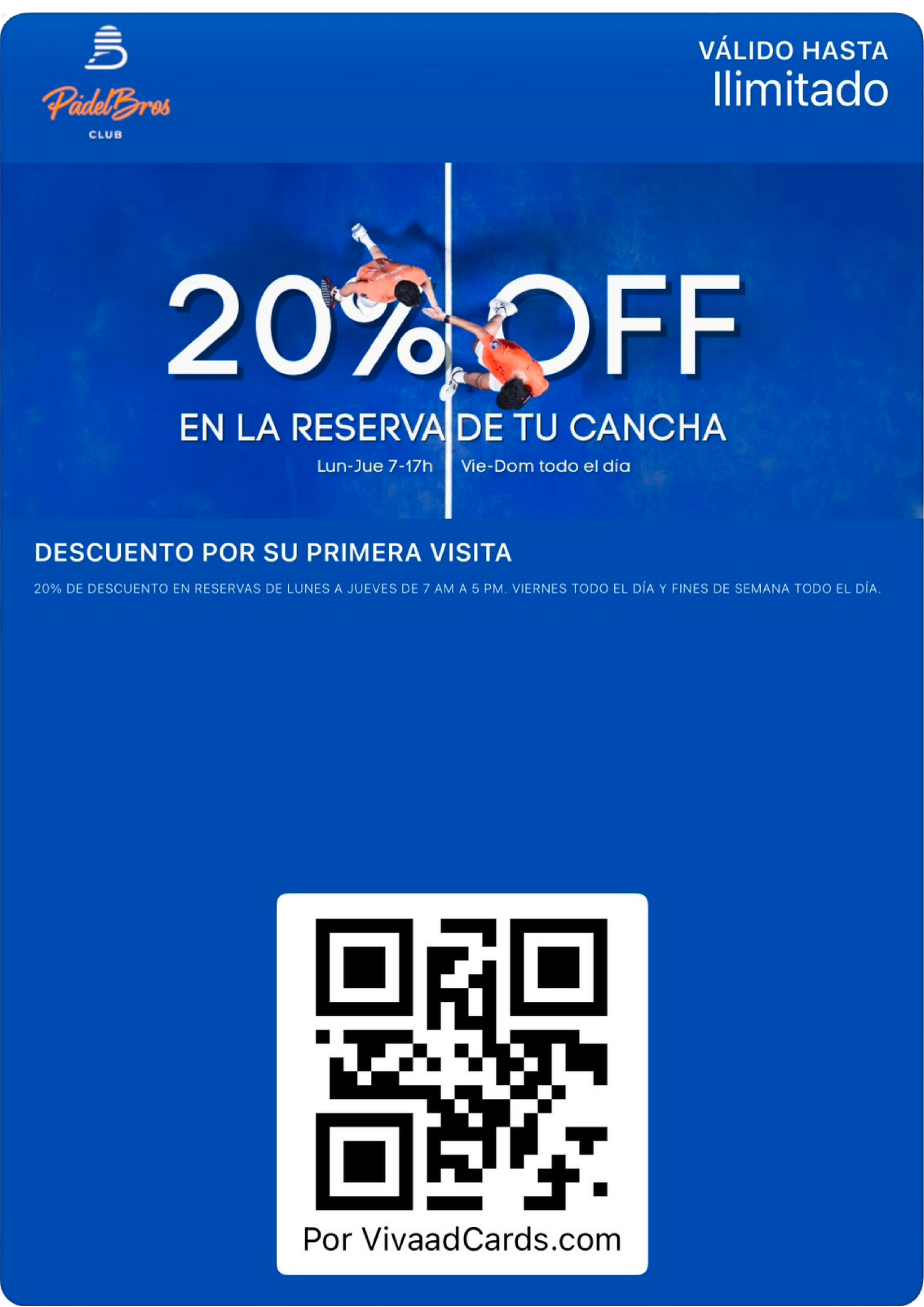 Cupón 20% off PadelBros Club