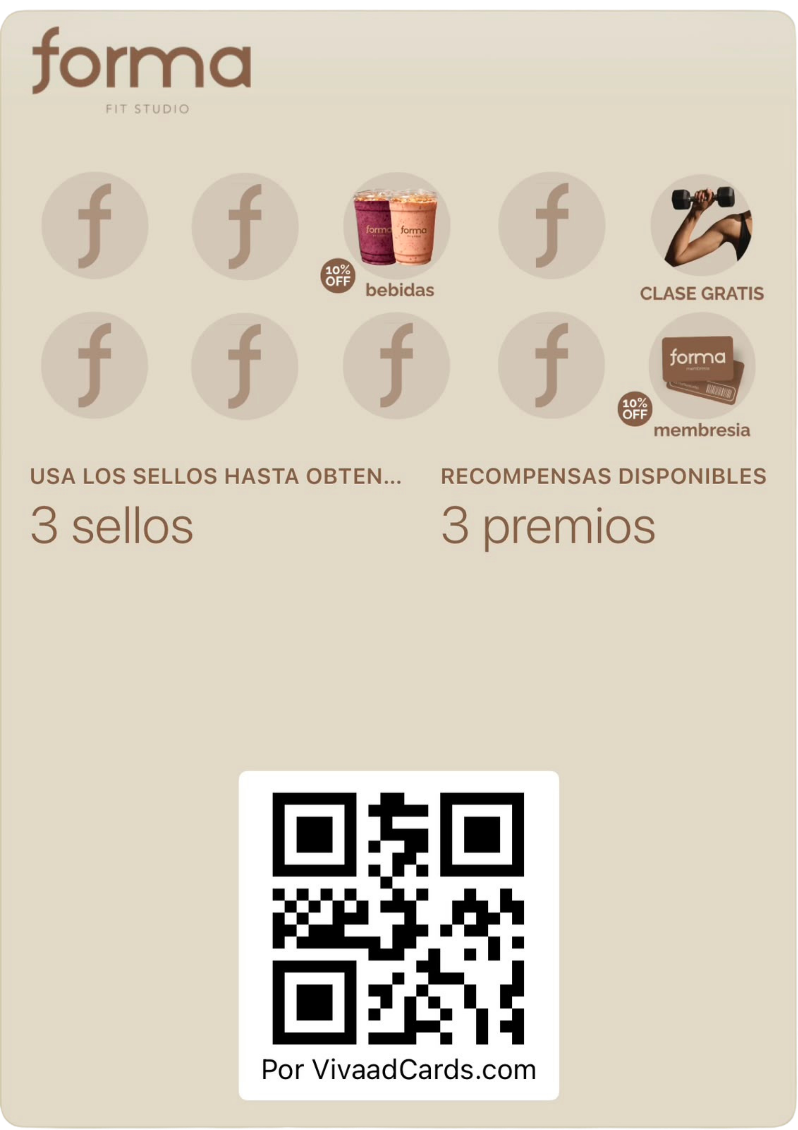 Tarjeta de sellos Forma Fit Studio