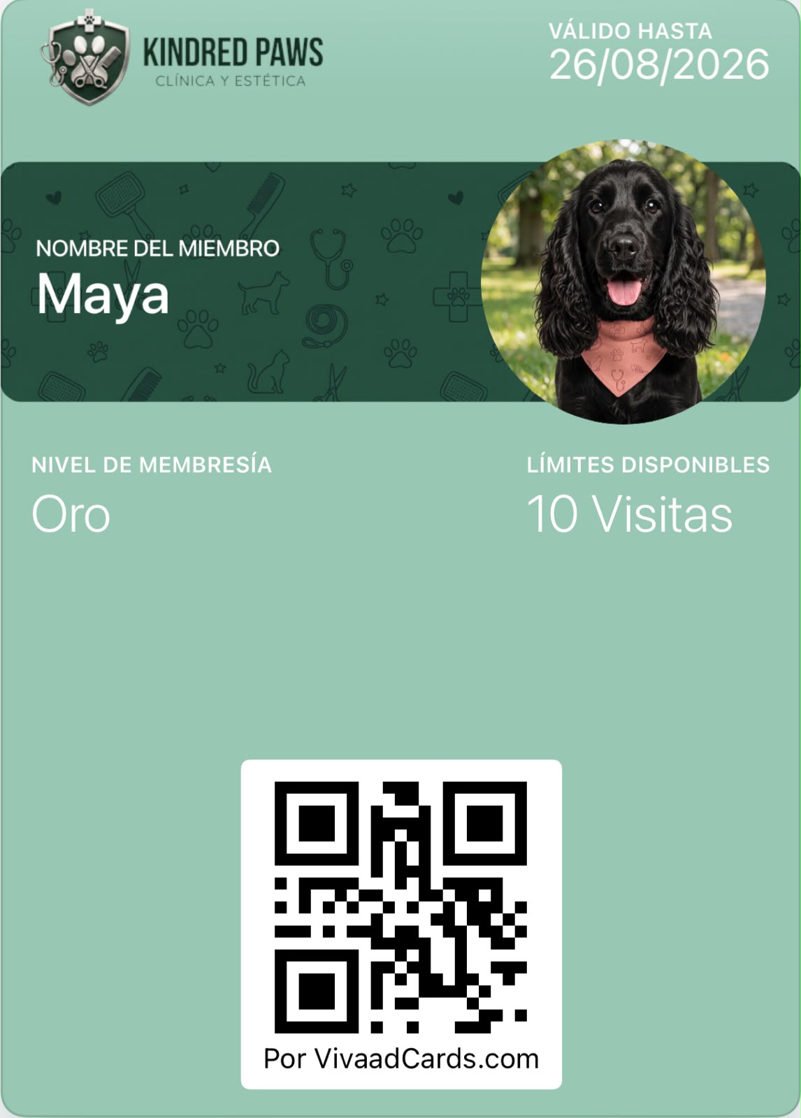 Tarjeta digital de membresía