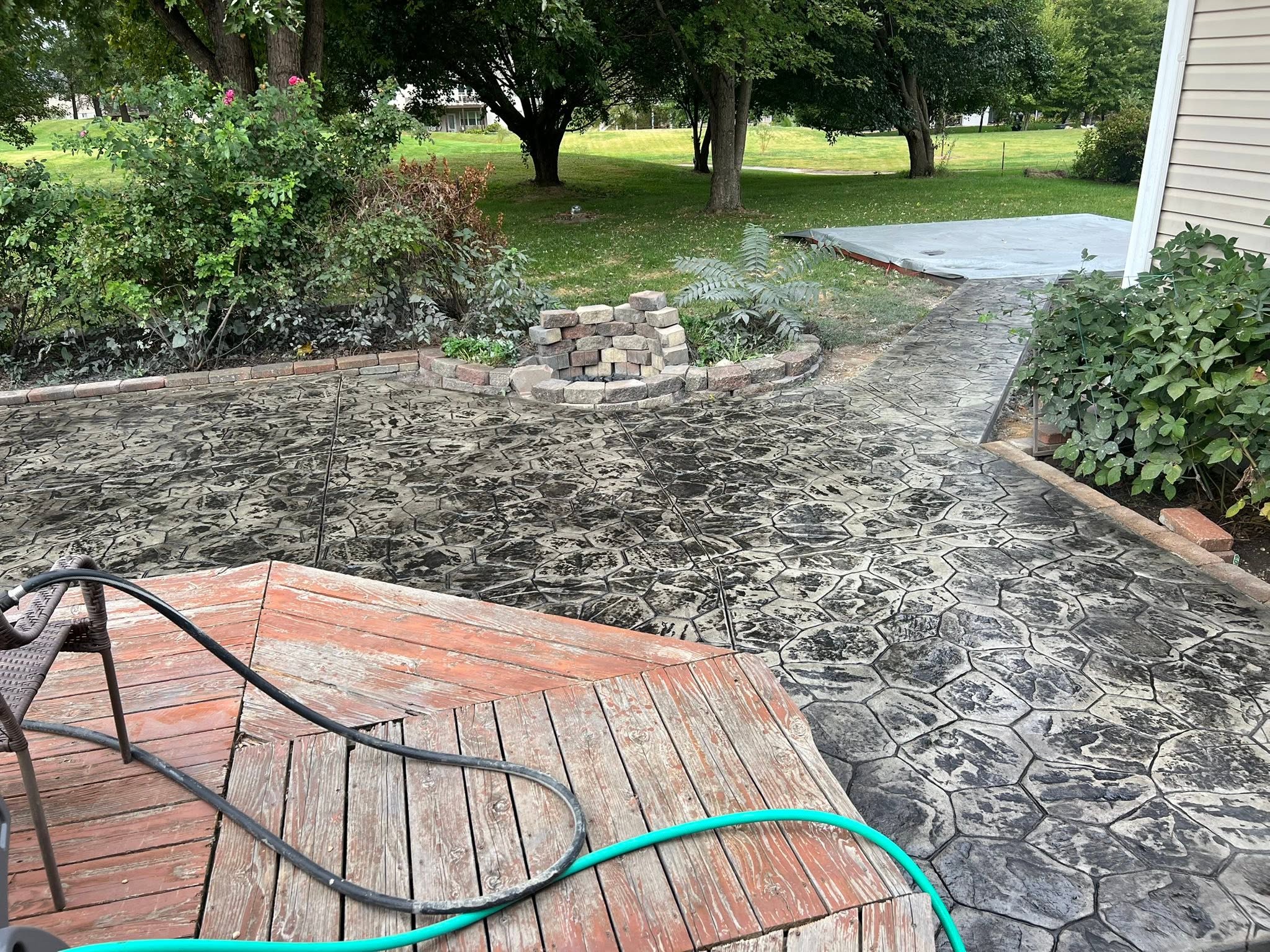Stamped concrete — finished textured surface