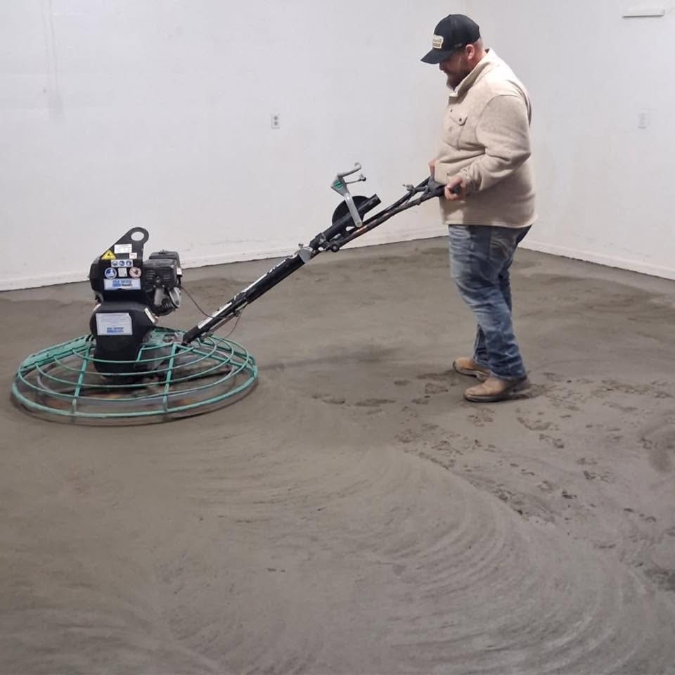Concrete basement floor installation by JW Concrete Construction