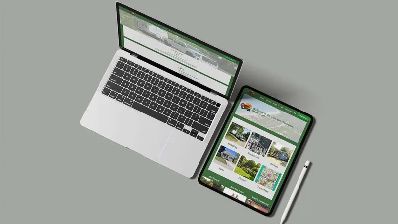 A campground website on a laptop and a tablet