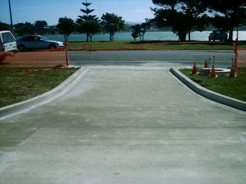 Concrete path and patio pour