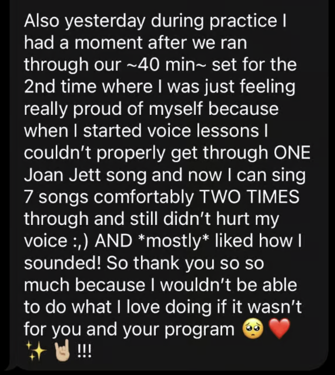 Student testimonial
