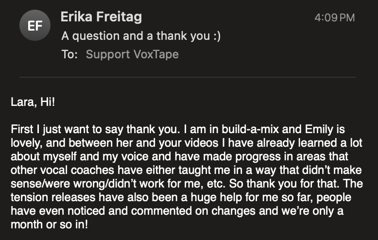 Student testimonial