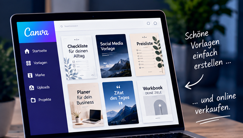 Canva-Vorlagen erstellen und verkaufen – einfacher Einstieg für Anfänger mit Ideen für digitale Vorlagen und Online-Business.