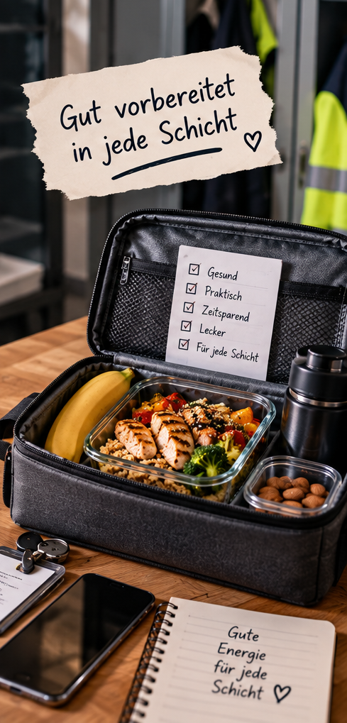 Meal Prep für den Schichtdienst – vorbereitete Mahlzeiten für Frühdienst, Spätdienst und Nachtdienst.