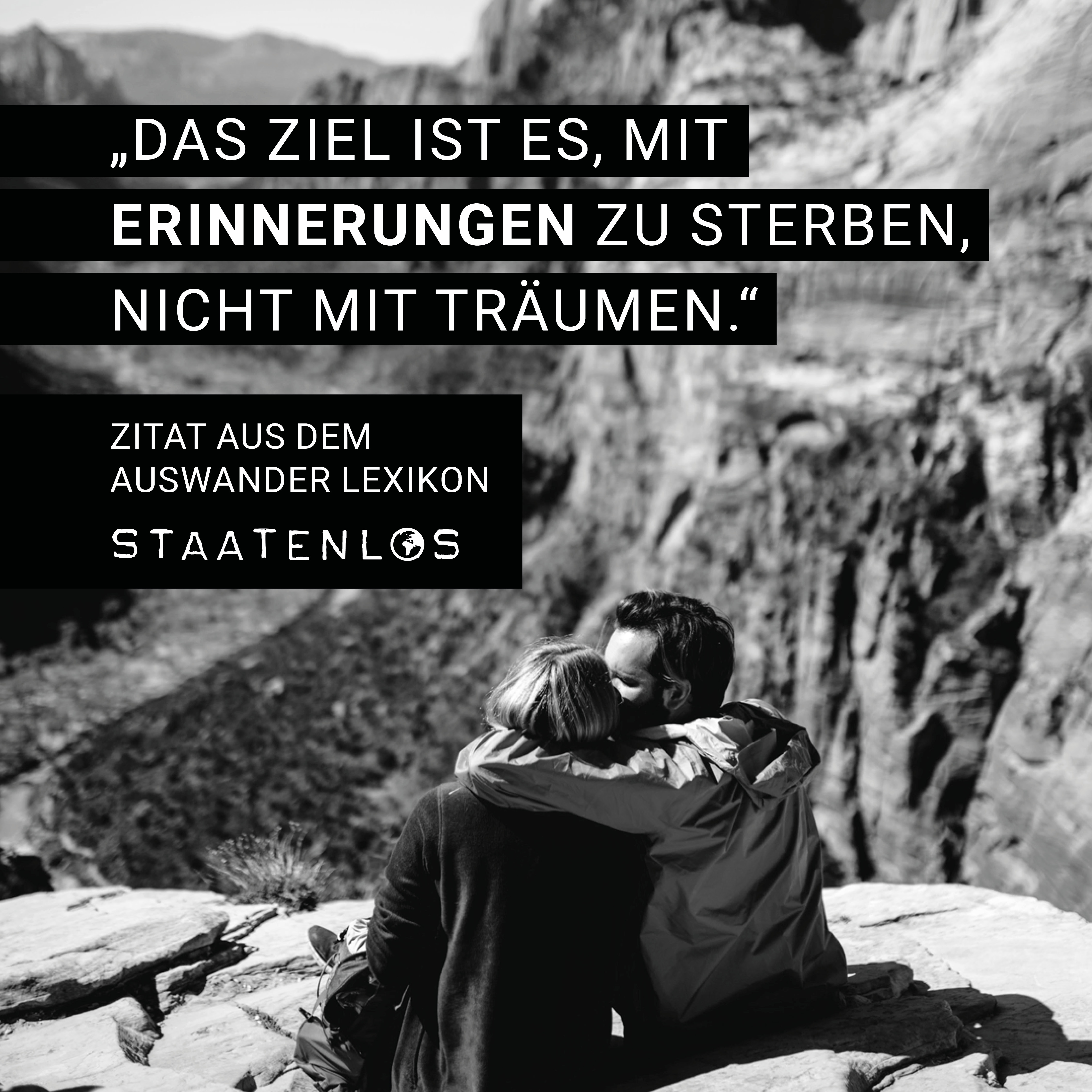Auswanderer Spruch mit einem traurigen Mann auf dem Bild Auswanderer Spruch mit einem traurigen Mann auf dem Bild