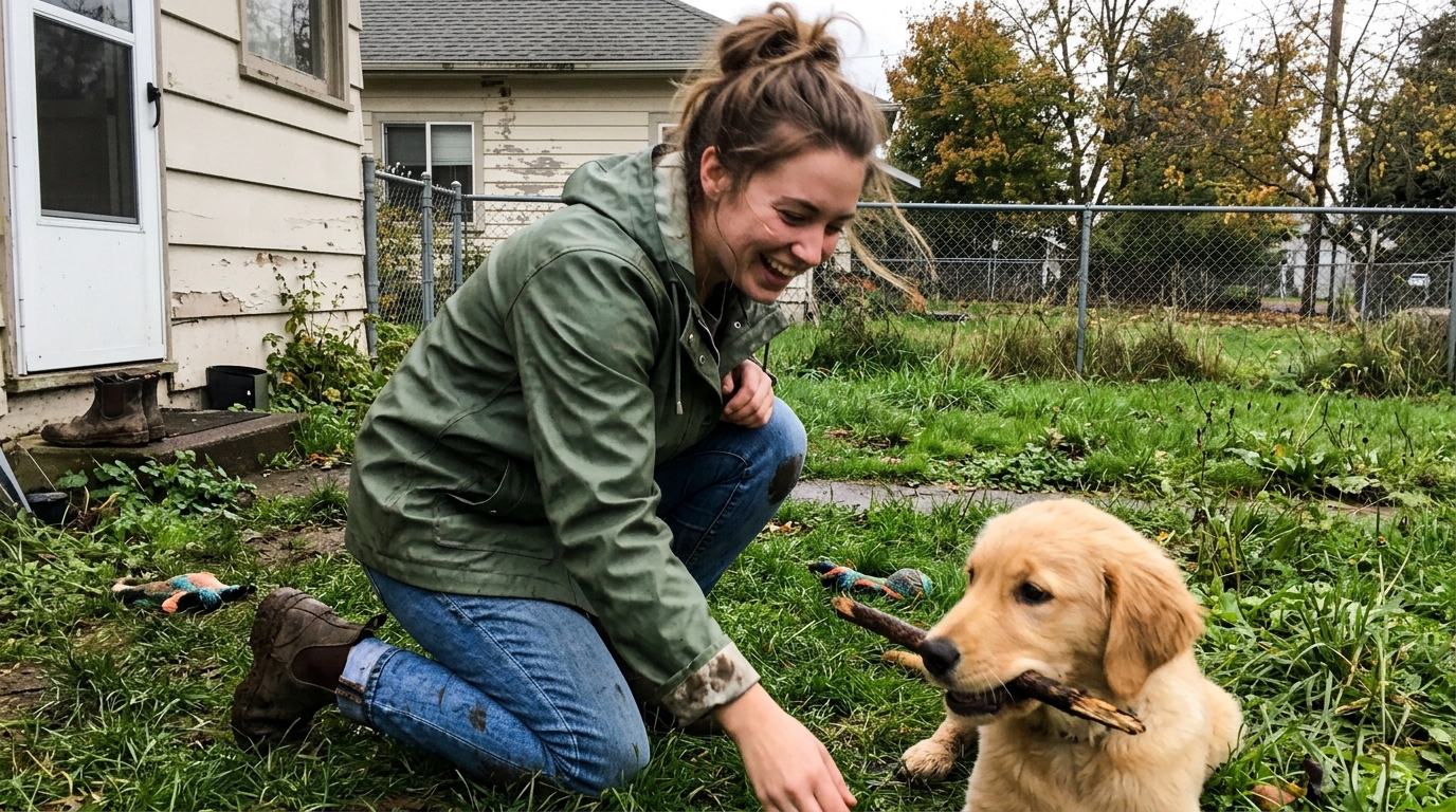 Dog trainer working with a dog