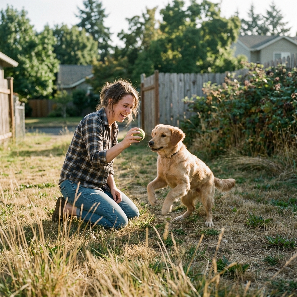 Trainer working with a dog