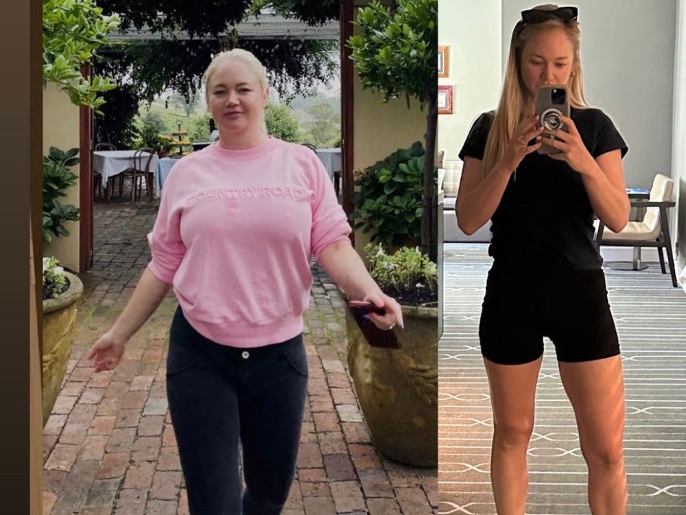 Michaela Sparrow before and after treating insulin resistance, thyroid and hormone imbalance