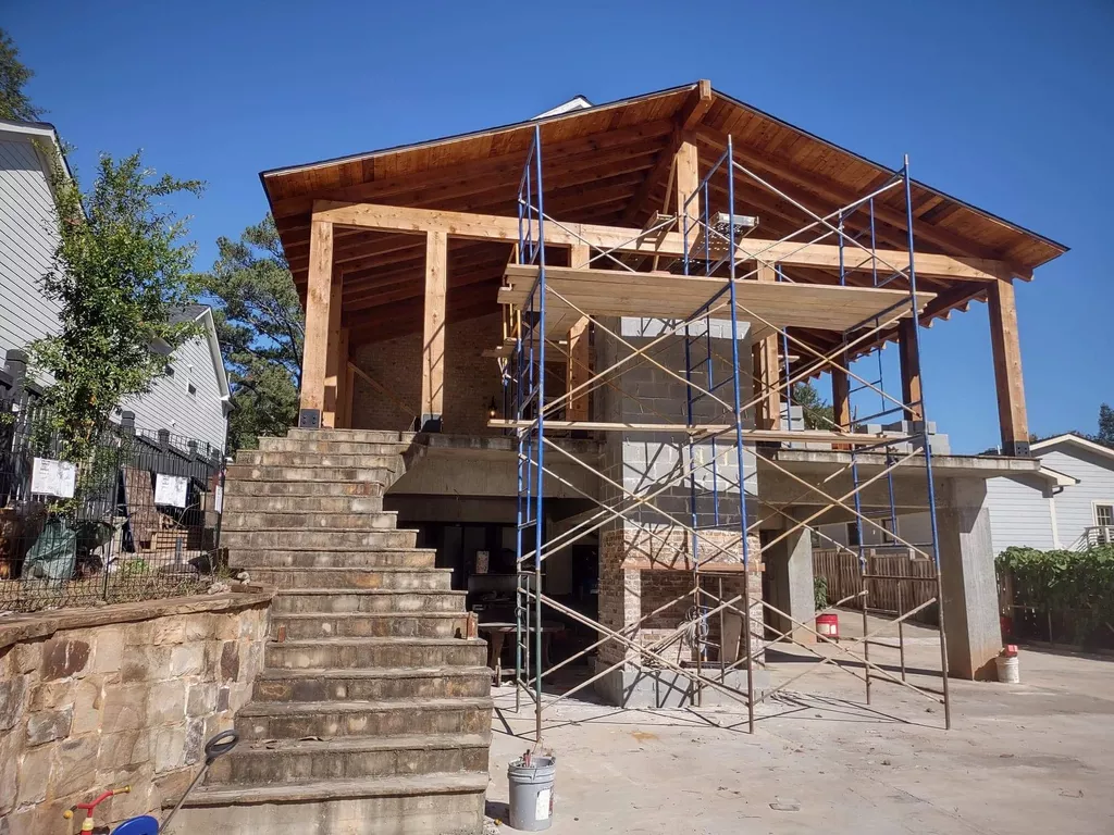 Stone steps, new construction