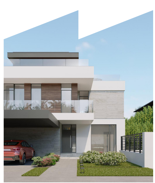 A modern two-story home during negotiation